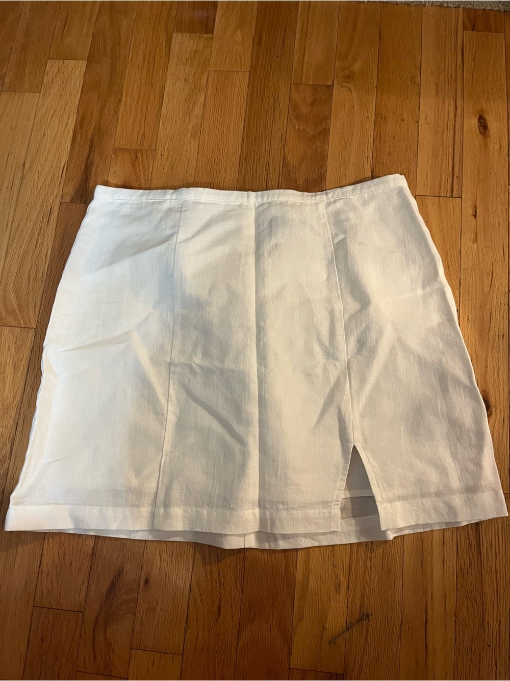 Nui Cream Mini Skirt with Front Seam Detail